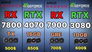 rx 7800 xt vs rtx 4070 vs rx 7900 gre vs rx 6800 xt vs RTX 3080 AMD RYZEN 7800 XT GAMING BENCHMARK [upl. by Aleihs]