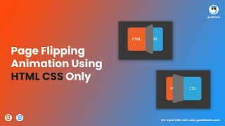 How to Create Page Flipping Animation using HTML amp CSS Transform  Geekboots [upl. by Crispin]