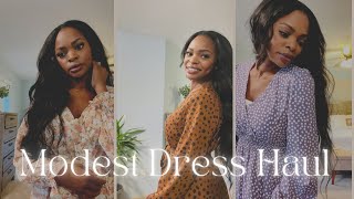 HUGE Modest Dress Haul SHEIN  Pink Lily  Amazon  FEHRNVI [upl. by Ahsaeyt]