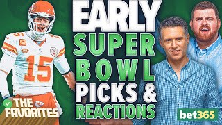 Early SUPER BOWL Bets amp Conference Championship REACTIONS Super Bowl Picks  The Favorites Podcast [upl. by Yacov58]