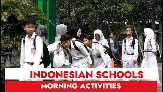 INDONESIAN SCHOOLS TEACHERS AND THE HEADMASTER WELCOME STUDENTS EVERY MORNING  SMPN 3 PAJANGAN [upl. by Bissell]