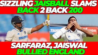 Jaiswal double century Sarfaraz helps India to set 557 for England  Ind vs Eng 3rd Test [upl. by El432]