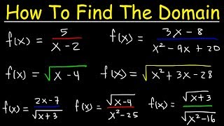 How To Find The Domain of a Function  Radicals Fractions amp Square Roots  Interval Notation [upl. by Assirram]