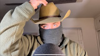 ASMR Clothes Scratching Fleece Jacket amp Felt Cowboy Hat Sounds [upl. by Hebbe]