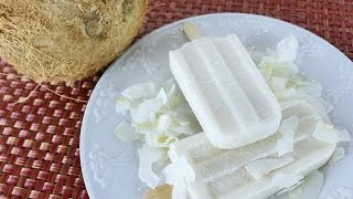 Como Hacer Paletas de Coco Natural – Coconut Popsicles [upl. by Amund229]