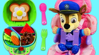 Paw Patrol Chase Packs Meal in Cocomelon Bento Lunch Box [upl. by Negris]