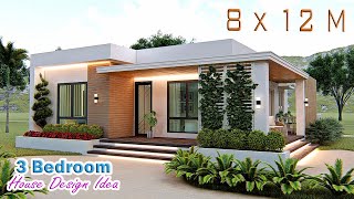 HOUSE DESIGN IDEA 8 X 12 Meters  3 Bedroom Pinoy Dream House  Box Type House [upl. by Kristine]