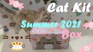 🐱 Pusheen Cat Kit Summer 2021 Box Unboxing with our Cat [upl. by Triley]