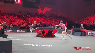 TRUE SPEED Lin Yun Ju vs Patrick Franziska  2024 Singapore Smash Fancam [upl. by Noeruat]