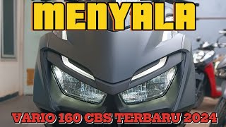 VARIO 160 CBS TERBARU 2024💥 MATTE BLACK LEBIH TERANG [upl. by Enoitna]