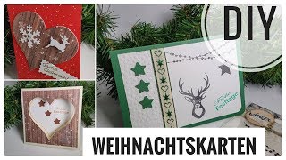 3 schnelle Weihnachtskarten  Karten selberbasteln DIY IDEE Tutorial  deutsch  Anleitung [upl. by Leryt]