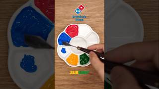 😊 Mixing Dominos pizza amp Subway  Guess the Color shorts [upl. by Bonneau]