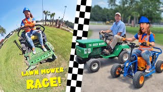 Lawn Mower Race with Handyman Hal  Lawn Mower for Kids [upl. by Assena]