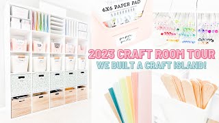 My New Craft Room Island and How I Organize My Space  2023 Craft Room Tour and Organization [upl. by Reynard]