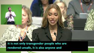 LGBT activist Munroe Bergdorf at UNISON conference [upl. by Aisel]