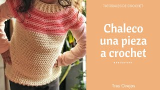 Chaleco a crochet para niña paso a paso  A medida sin talles ni costuras una sola pieza [upl. by Johiah805]