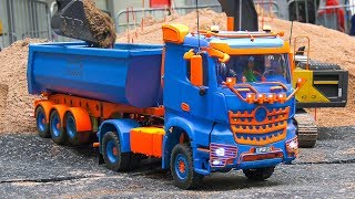 RC MODEL SCALE HYDRAULIC EXCAVATOR VOLVO RC TRUCK MB MERCEDESBENZ  hard worK [upl. by Metzger]