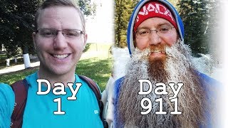 911 DAYS OF BEARD GROWTH TIME LAPSE  ROUND THE WORLD TRIP [upl. by Uv]