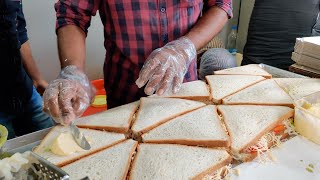 Mumbais Famous Grilled Sandwich  Cheese Grilled Sandwich  Indian Street Food [upl. by Eenimod]