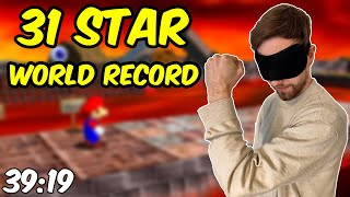 Blindfolded Super Mario 64  31 Star Speedrun in under 40 minutes WR [upl. by Octavus]