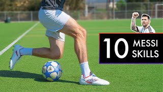 10 BEST MESSI SKILLS to Beat Defenders [upl. by Nancee910]