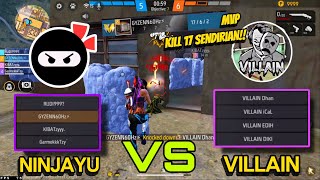 SPARING KERAS NINJAYU VS SELEB TIKTOK VILLAIN MVP KILL 17 SENDIRIAN🔥 [upl. by Valerian]