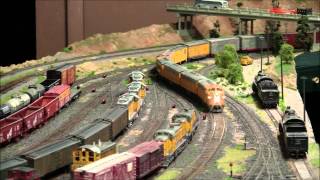 HO Layout  freight into west end of yard [upl. by Ynnor]