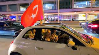 Turkish Womens Epic Euro 2024 Celebration in Fiat 500 Cabrio [upl. by Astera600]