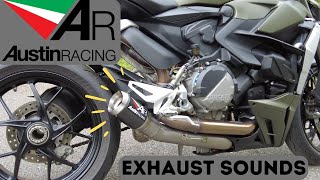 Ducati StreetFighter V2 AUSTIN RACING EXHAUST SOUND  StartUP  REVS  FLYBYS  4k [upl. by Adamsen]