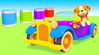 Un coche RETRO Vehículos de Servicio Dibujos animados de coches para niños en español [upl. by Alyakcim]