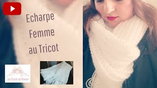 Echarpe femme en côte anglaise au tricot [upl. by Martz711]