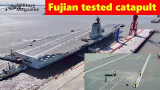 Chinas Navy Fujian Aircraft Carrier Tests Electromagnetic Catapult [upl. by Sanalda864]