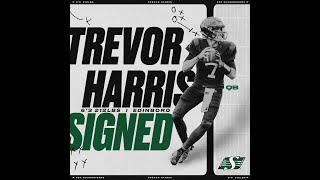 Trevor Harris Signs In Saskatchewan [upl. by Anoynek]