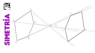 Simetría Central de un Polígono Relaciones Geométricas en Dibujo Técnico [upl. by Atimed]