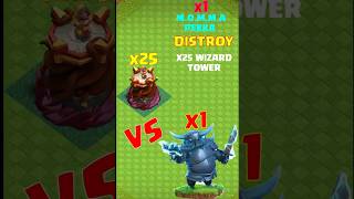 x1 MOMMA Pekka VS x25 Wizard Tower clashofclans coc games [upl. by Seem455]