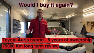 Toyota Auris Hybrid  5 years75000 Km review [upl. by Gintz]