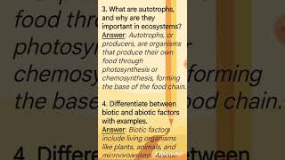 Ecosystem biotic amp abiotic environment ecosystem related questions biology science shorts [upl. by Yatnoj729]