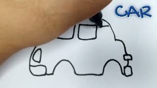 How to draw CAR  Drawing and Coloring for Kids [upl. by Ecyt646]