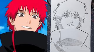 CARA MENGGAMBAR ANIME SASORI AKATSUKI PEMULA  NARUTO SHIPPUDEN how to draw sasori [upl. by Heyde493]