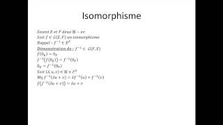 Espaces vectoriels partie 20  Isomorphisme [upl. by Trixy]