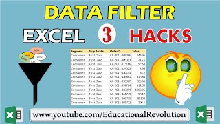 How to use filter in Excel  3 Way Basic to Secret hidden [upl. by Noraj127]