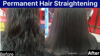 permanent Hair Straightening In Easy Way परमानेंट हेयर स्ट्रेटनिंग सही और आसान तरीके से करना सीखिए [upl. by Oznol990]