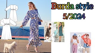 Burda style 52024  full preview  أحدث الموديلات الصيفية من بوردا ستايل مايو ٢٠٢٣ [upl. by Nuawd]