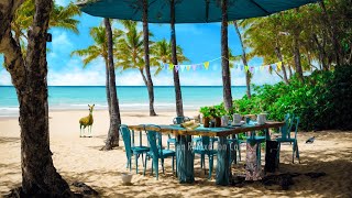 Caribbean Cafe Ambience with Smooth jazz amp Ocean Waves ☕ Coffee Shop Ambience for Relaxation [upl. by Conlon]