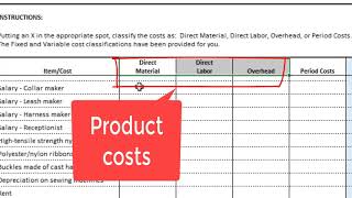 ACC202 Milestone 1 Cost Classification Tab [upl. by Naples]