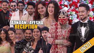 UNCUT  Adnaan Shaikh  Ayesha  Grand Wedding Reception  Starstudded Walima  Full Coverage [upl. by Lilybel]