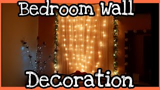 DIY Bedroom Wall Decoration With Fairy Lights Style D [upl. by Noreg]