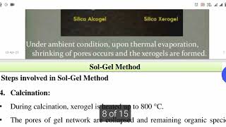 Sol gel method of material processing Presentation [upl. by Inatsed]