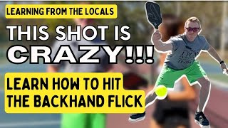 HOW TO HIT THE BACKHAND FLICK  You Need This Deceptive Pickleball Shot In Your Game ft AJ Scarp [upl. by Annoynek]