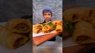 Sausage in puff pastry or saucijzenbroodjes  Dutch classics episode 3 food reels fyp recipe fy [upl. by Hekker]